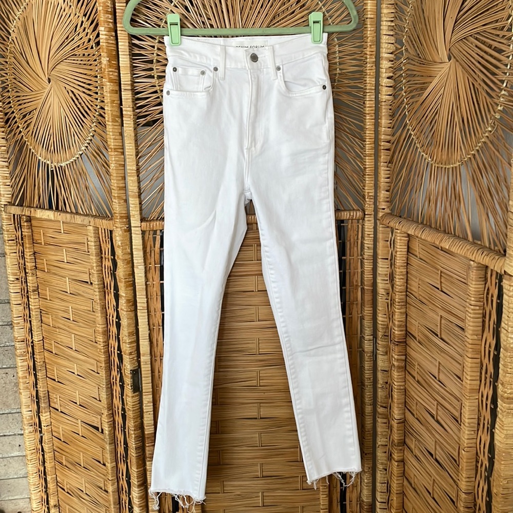 Denim Forum The Lola High Rise Skinny Crop Jean White Size 26